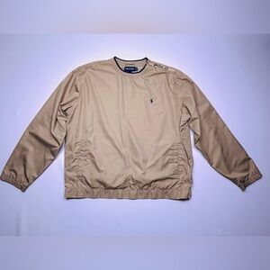 VTG 90s Polo Golf Ralph Lauren Windbreaker Pullover Jacket in Tan